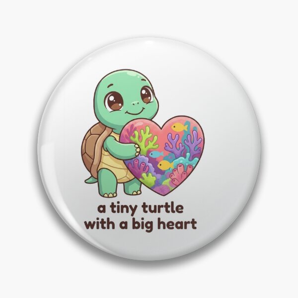 Item preview, Tiny Turtle with a Big Heart | Cute Kawaii Sea Turtle Art | Adorable Ocean Animal Design designed and sold by morning sun.