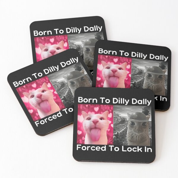 Item preview, Born To Dilly Dally Forced To Lock In Funny Cat Meme T-Shirt designed and sold by hejrawli.