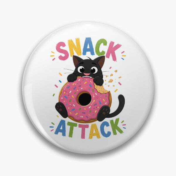 Item preview, Cute Black Cat Snack Attack Donut designed and sold by Joseego.
