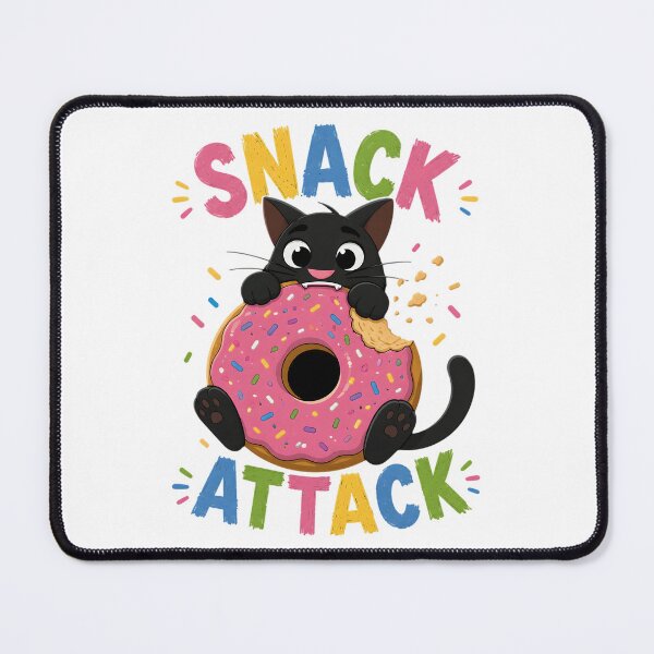 Item preview, Cute Black Cat Snack Attack Donut designed and sold by Joseego.