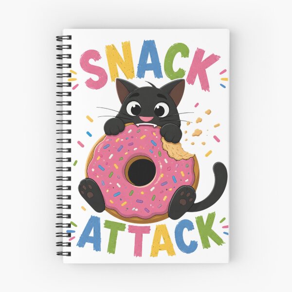 Item preview, Cute Black Cat Snack Attack Donut designed and sold by Joseego.