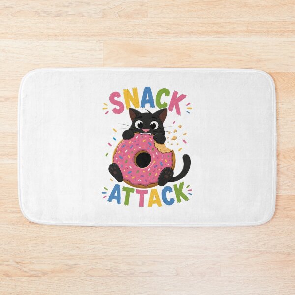 Item preview, Cute Black Cat Snack Attack Donut designed and sold by Joseego.