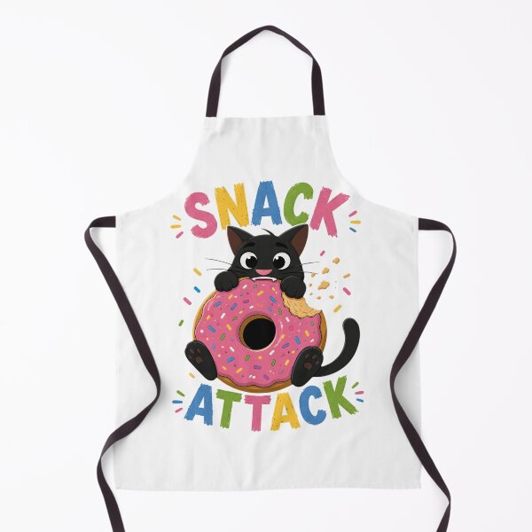 Item preview, Cute Black Cat Snack Attack Donut designed and sold by Joseego.
