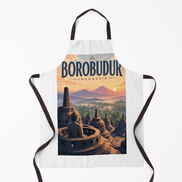 Item preview, Borobudur Temple Central Java Indonesia with Mount Merapi Sunrise designed and sold by Aryabek.