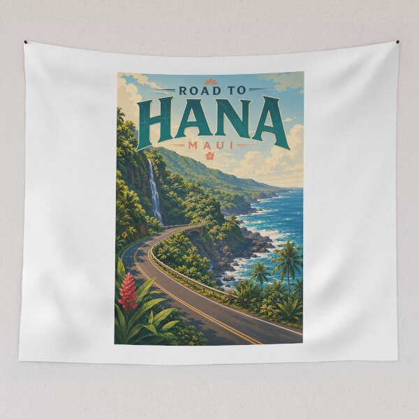 Item preview, Road to Hana Coastal Highway with Waterfalls on Maui Hawaii designed and sold by Aryabek.