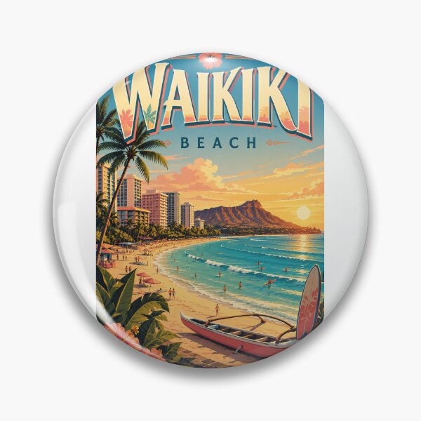 Item preview, Waikiki Beach and Diamond Head Honolulu Oahu Hawaii designed and sold by Aryabek.