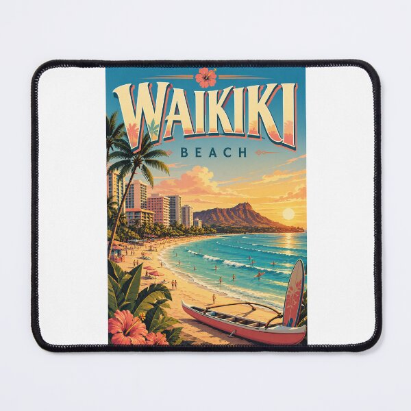 Item preview, Waikiki Beach and Diamond Head Honolulu Oahu Hawaii designed and sold by Aryabek.