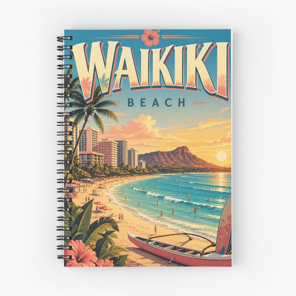 Item preview, Waikiki Beach and Diamond Head Honolulu Oahu Hawaii designed and sold by Aryabek.