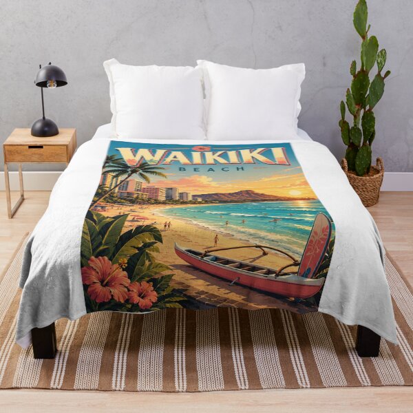 Item preview, Waikiki Beach and Diamond Head Honolulu Oahu Hawaii designed and sold by Aryabek.