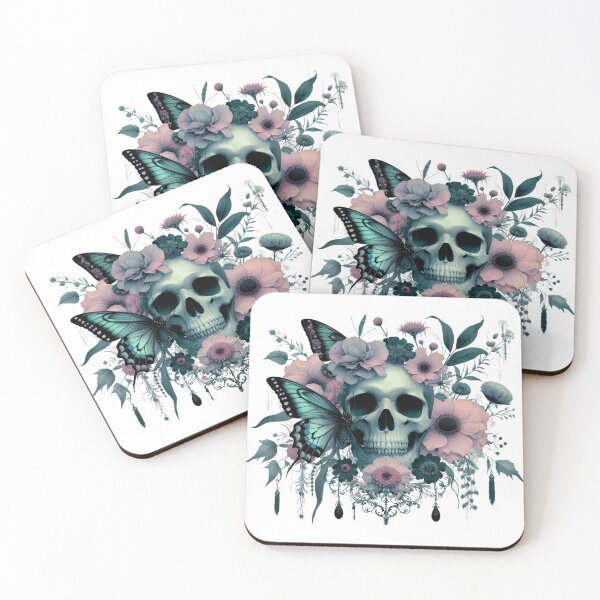 Item preview, Floral Skull Butterflies Gothic Aesthetic designed and sold by BriSher.