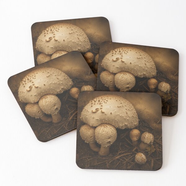 Item preview, Parasol Mushrooms — Sepia Toned Photography designed and sold by kornkobart.