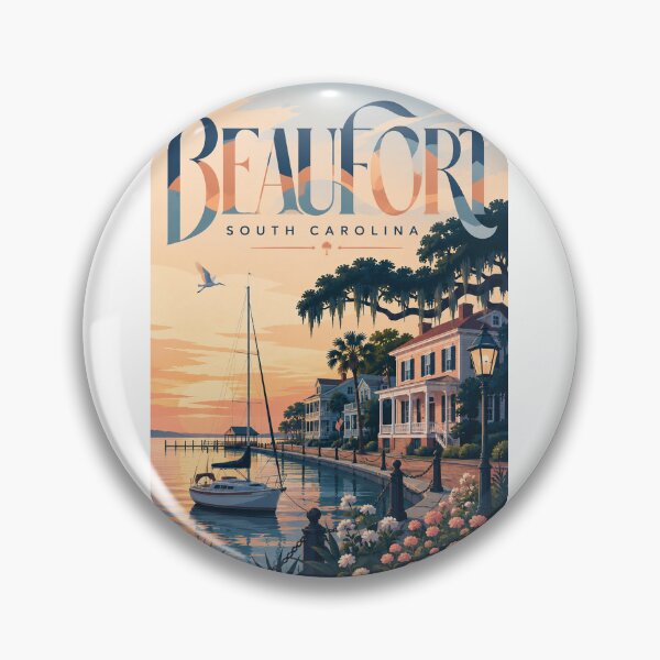 Artikelvorschau, Historische Uferpromenade von Beaufort, South Carolina, und Sonnenuntergang an der Küste der Lowcountry entworfen und verkauft von Aryabek.