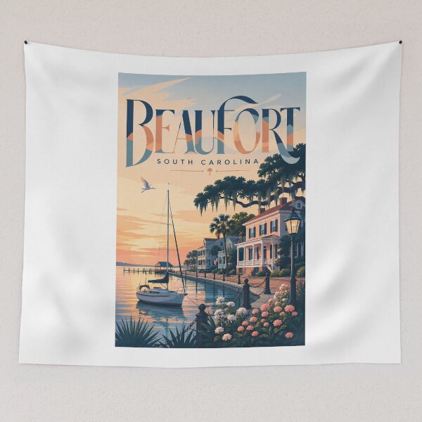 Item preview, Beaufort South Carolina Historic Waterfront and Lowcountry Coastal Sunset designed and sold by Aryabek.