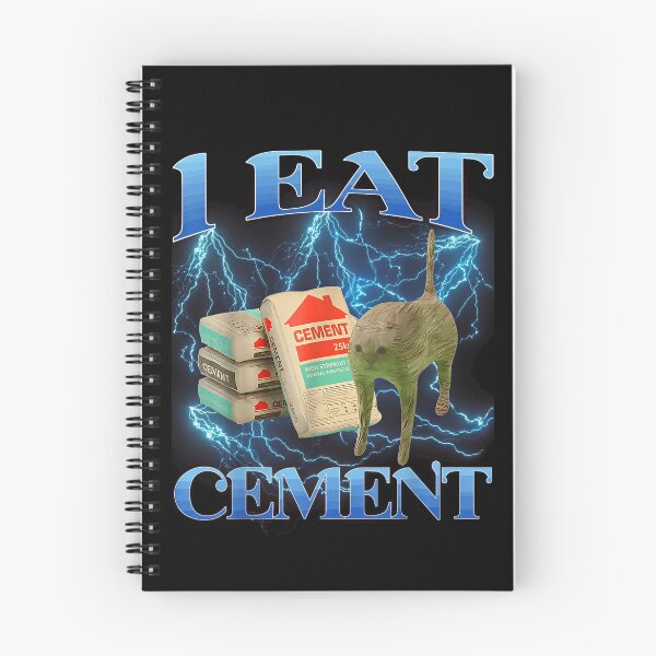 Item preview, I Eat Cement Funny Cat Meme Gen Z Brainrot Humor T-Shirt designed and sold by hejrawli.