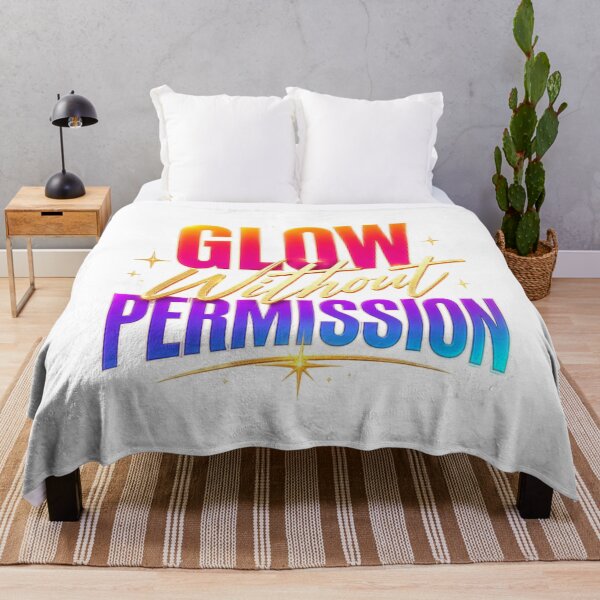 Item preview, Glow Without Permission. Bold Motivational Typography Quote. Neon Gradient Inspirational Aesthetic Design designed and sold by Aarvya Fashion Club ( A.F.C ).