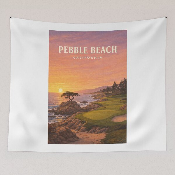 Item preview, Pebble Beach Monterey Peninsula California Coastal Golf Landscape designed and sold by Aryabek.