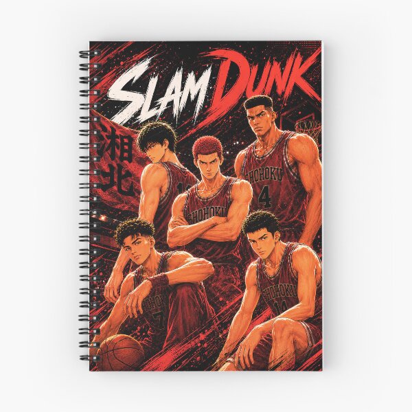 Item preview, Slam Dunk Shohoku Team Poster I Slam Dunk Anime Notebook designed and sold by Lilpixieh.
