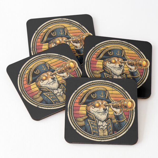 Item preview, Retro Naval Captain Shiba Inu Vintage Badge designed and sold by DuckOddity.