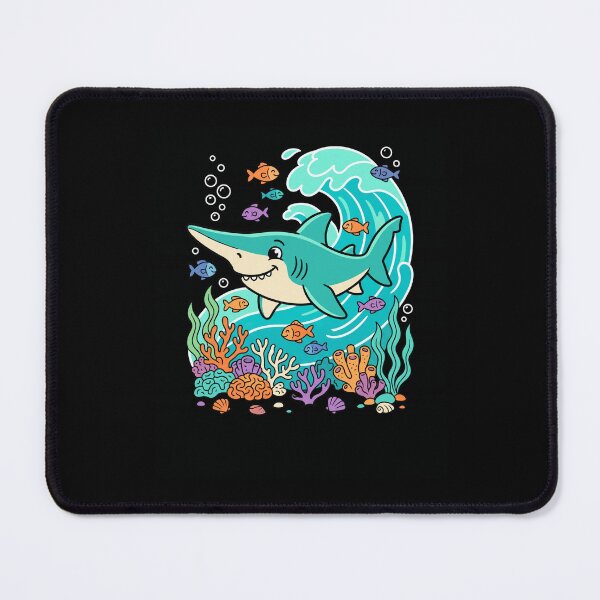 Item preview, Happy Cartoon Shark Ocean Fish Coral Scene designed and sold by snowry.