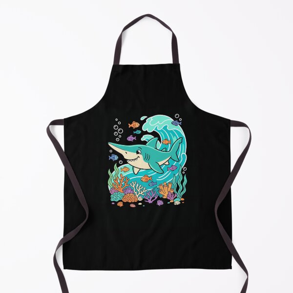 Item preview, Happy Cartoon Shark Ocean Fish Coral Scene designed and sold by snowry.