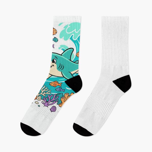 Item preview, Happy Cartoon Shark Ocean Fish Coral Scene designed and sold by snowry.