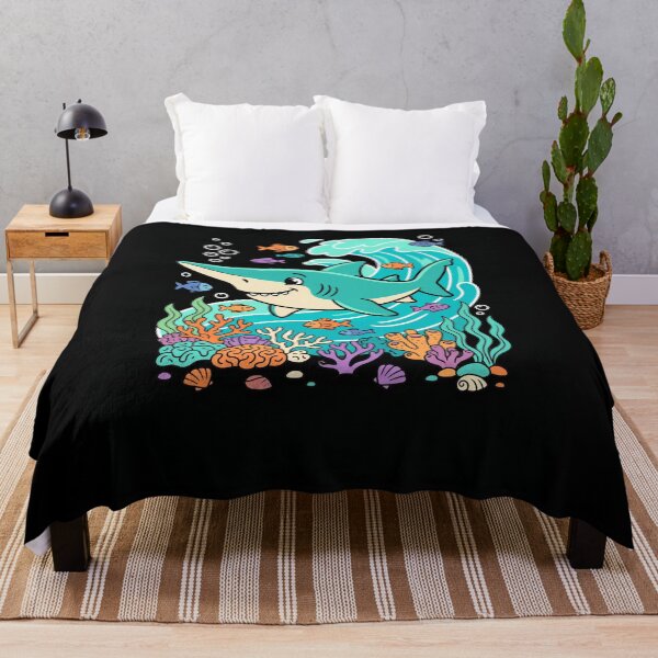 Item preview, Happy Cartoon Shark Ocean Fish Coral Scene designed and sold by snowry.