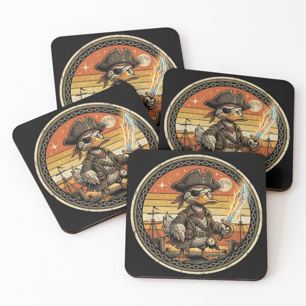 Item preview, Retro Space Pirate Duck Plasma Cutlass Vintage Badge designed and sold by DuckOddity.