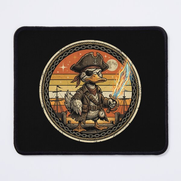 Item preview, Retro Space Pirate Duck Plasma Cutlass Vintage Badge designed and sold by DuckOddity.