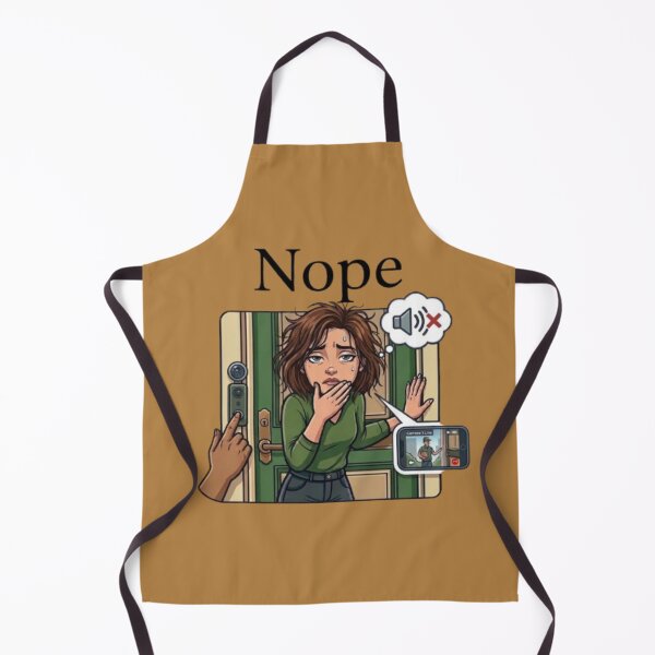Item preview, Funny Introvert Doorbell Nope Ring Camera Delivery Meme designed and sold by Northern Glow Art.