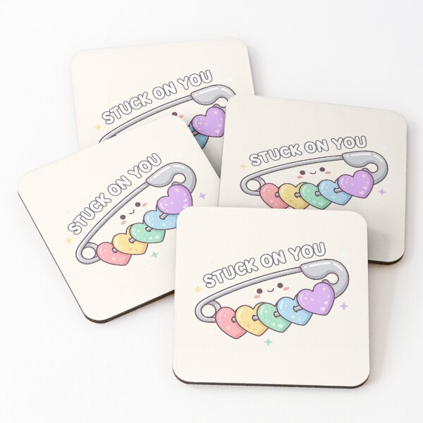 Item preview, Kawaii Safety Pin with Pastel Hearts Stuck on You designed and sold by jo-e-basta.