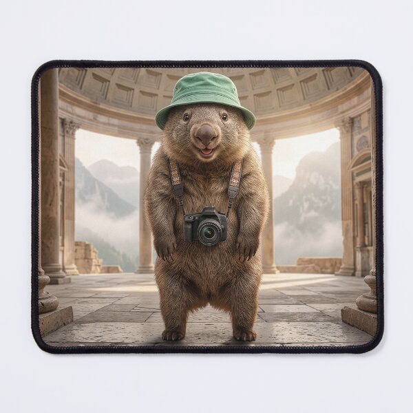 Item preview, Wombat Tourist Visits an Ancient Temple designed and sold by Tridentulus.