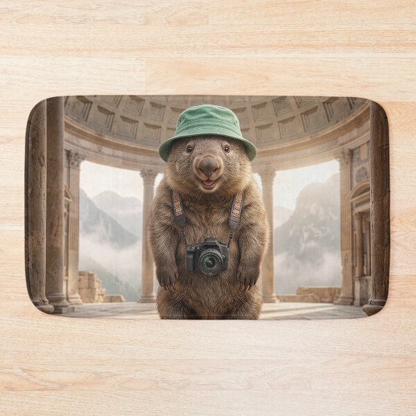 Item preview, Wombat Tourist Visits an Ancient Temple designed and sold by Tridentulus.