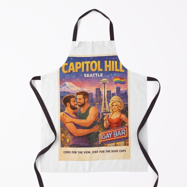 Item preview, Capitol Hill Seattle Space Needle Mount Rainier LGBTQ Nightlife Landmark designed and sold by StampMyPassport.