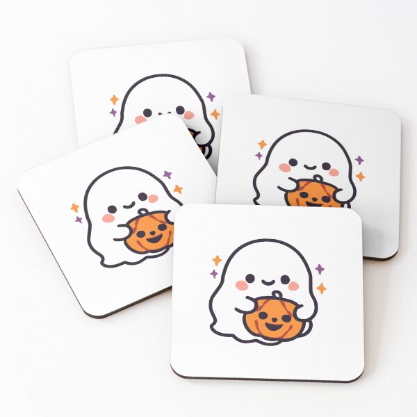 Item preview, Cute Ghost Hugging Pumpkin Halloween Sticker | Kawaii Spooky Ghost designed and sold by FreshSticker co..