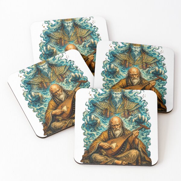 Item preview, The Monk and the Phantom Emperor | Japanese Yokai Ukiyo-e Art designed and sold by Substance_life.