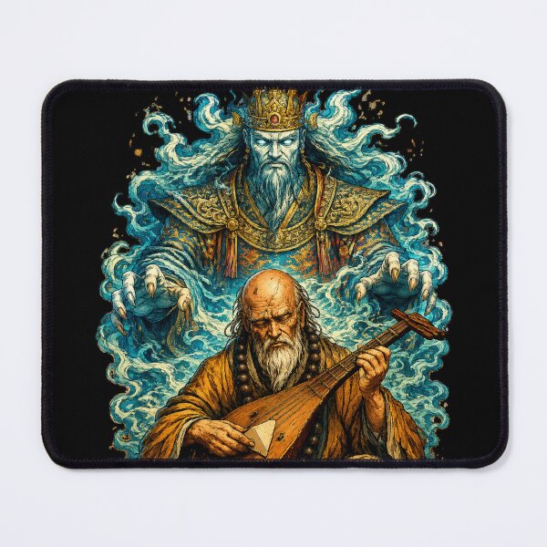 Item preview, The Monk and the Phantom Emperor | Japanese Yokai Ukiyo-e Art designed and sold by Substance_life.