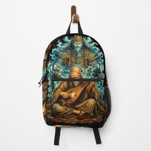 Item preview, The Monk and the Phantom Emperor | Japanese Yokai Ukiyo-e Art designed and sold by Substance_life.