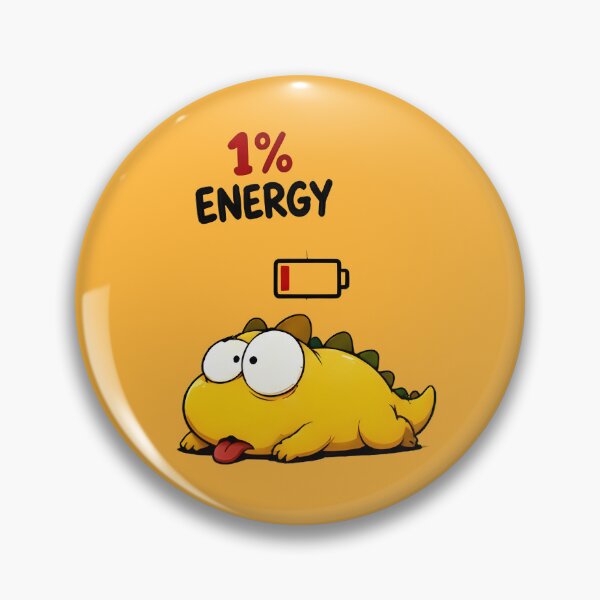 Item preview, 1 Percent Energy Low Battery Dino designed and sold by PreeCha Art & Co..