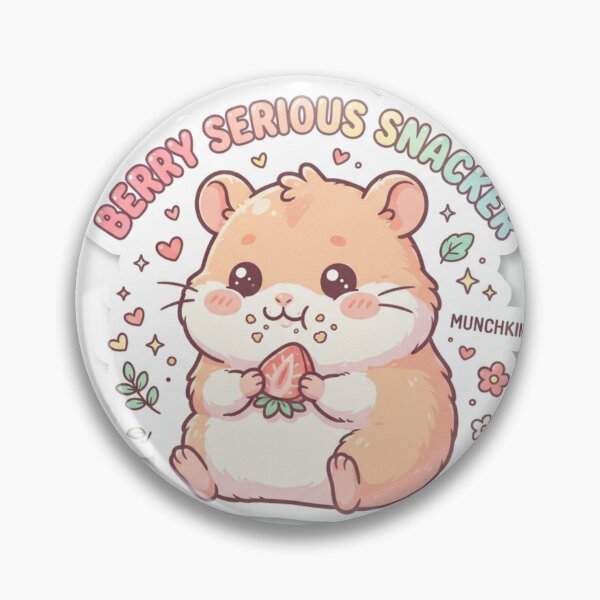 Item preview, Cute Kawaii Berry Serious Snacker Hamster Sticker | Anime Style Munchkin Chibi Rodent Art | Strawberry Sticker designed and sold by Chipkooo.