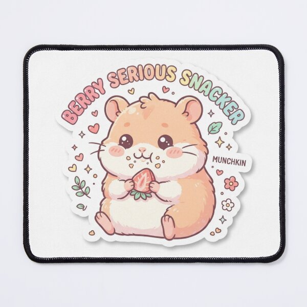Item preview, Cute Kawaii Berry Serious Snacker Hamster Sticker | Anime Style Munchkin Chibi Rodent Art | Strawberry Sticker designed and sold by Chipkooo.