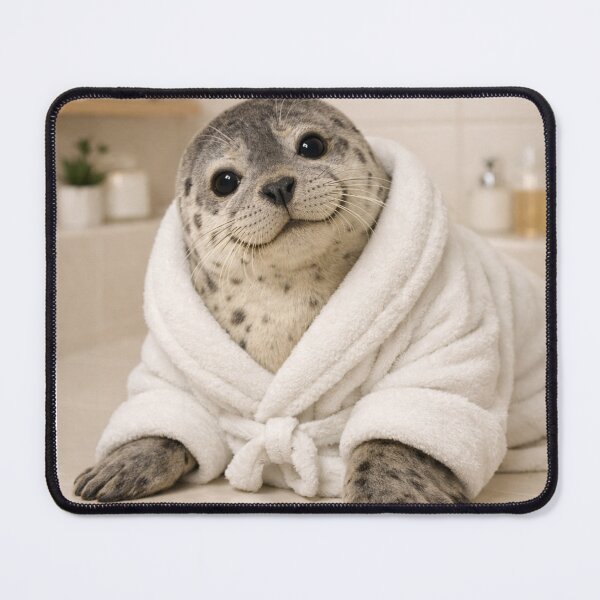 Item preview, Relaxing Bathrobe Harbor Seal designed and sold by Sillytoe.