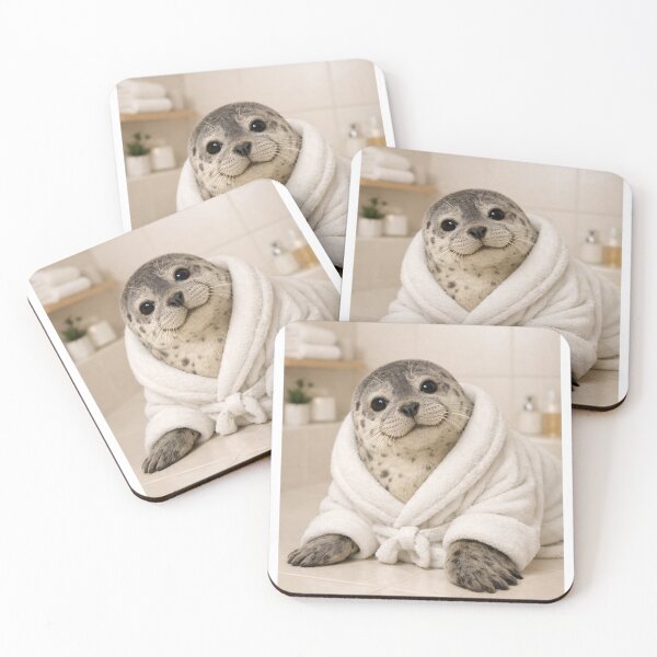 Item preview, Relaxing Bathrobe Harbor Seal designed and sold by Sillytoe.