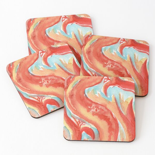 Item preview, Dancing Orange Flowers. Watercolor colorful art. designed and sold by DzinkaDreamArt.