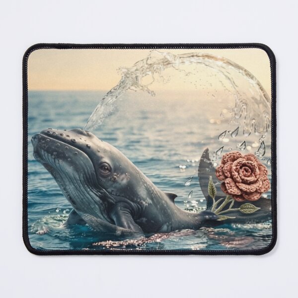 Item preview, Whale Spraying Water with a Knitted Flower designed and sold by knitcorner26.