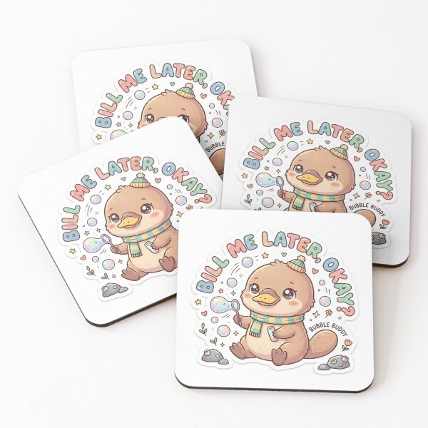 Item preview, Cute Kawaii Bill Me Later Okay Platypus Sticker | Anime Style Bubble Buddy Chibi Platypus Art | Fun Animal Pun Sticker designed and sold by Chipkooo.