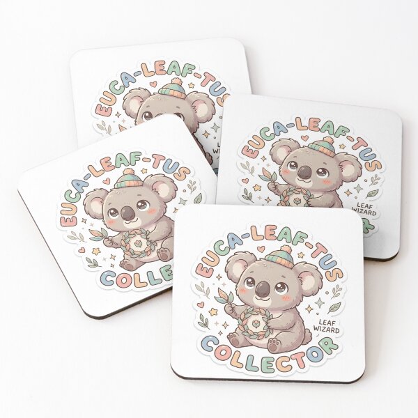 Item preview, Cute Kawaii Euca-Leaf-Tus Collector Koala Sticker | Anime Style Leaf Wizard Chibi Bear Art | Plant Lover Sticker designed and sold by Chipkooo.