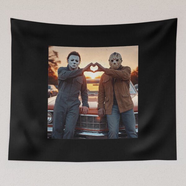 Item preview, Halloween Tshirts Michael Myers And Jason Voorhees Heart Hands designed and sold by Dibarassi.