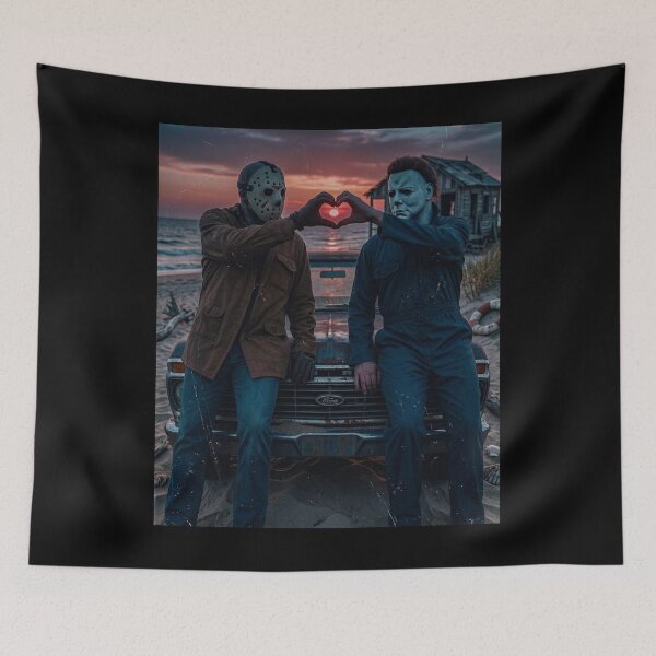 Item preview, Halloween Tshirts Michael Myers Jason Voorhees Heart Hands designed and sold by Dibarassi.