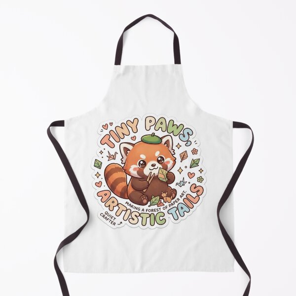 Item preview, Cute Kawaii Tiny Paws Artistic Tails Red Panda Sticker | Anime Style Quiet Crafter Origami Chibi Art | Crafting Sticker designed and sold by Chipkooo.