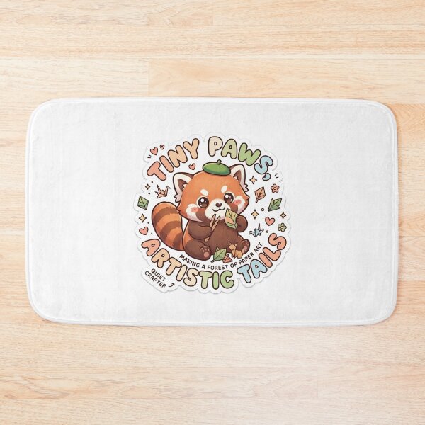 Item preview, Cute Kawaii Tiny Paws Artistic Tails Red Panda Sticker | Anime Style Quiet Crafter Origami Chibi Art | Crafting Sticker designed and sold by Chipkooo.